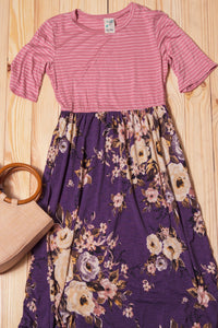 Mauve and Purple Floral Maxi