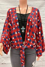 Red, White and Blue Star Cardigan (L-XL)