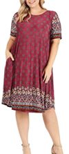 Wine BOHO Tunic Dress