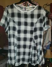 Black and White Plaid Top (L)