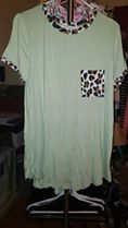 Mint Leopard Tee Tunic (XL)