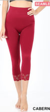 Load image into Gallery viewer, Capri Leggings with Lace Bottom
