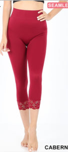 Capri Leggings with Lace Bottom